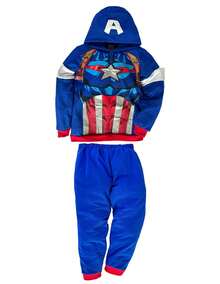 Marvel Conjunto Pants 2 piezas sudadera estampada con capucha - Azul - Ver 2