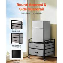 Mini Refrigerator With Storage Base, 176 Lbs, Gray Mini Fridge Table, 2 Drawers - Grey - View 5