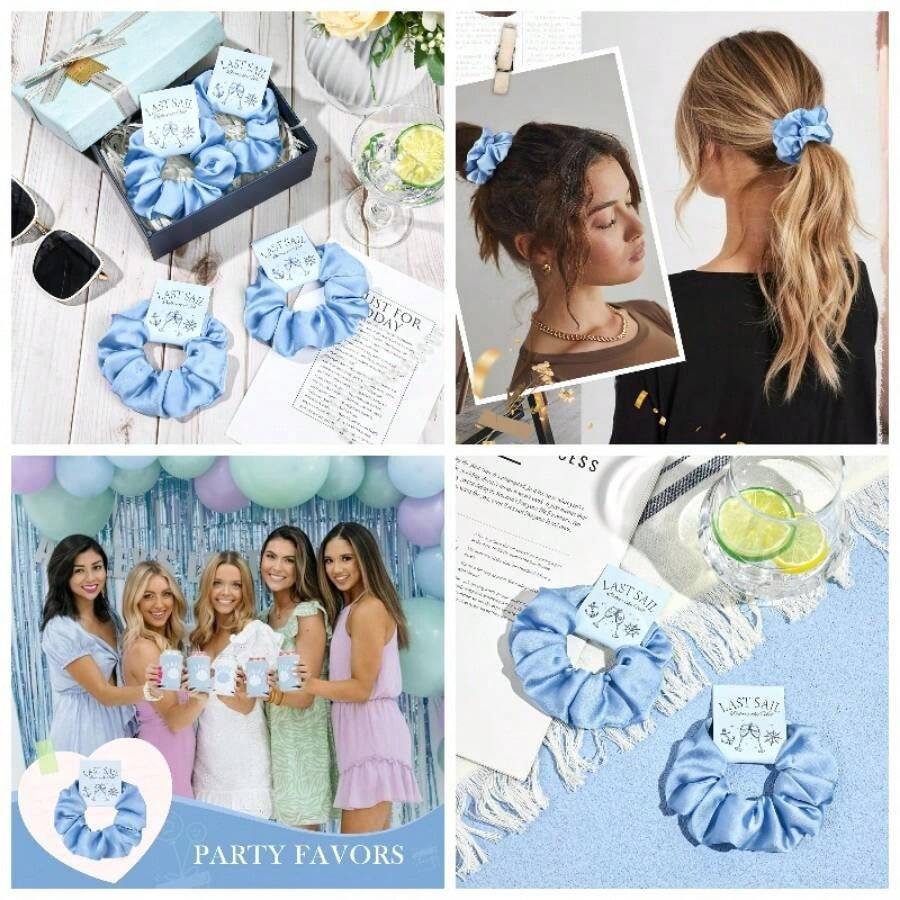 Burgundy Bachelorette Party Favors Set Of 8 Themed Bridesmaid Proposal Gifts Satin Scrunchies Hair Ties Bridal Shower Wedding Favors Women