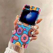 1PC Chocolate Donut Flip Phone Case, Compatible With Galaxy Z Flip7 Case, Flip6, Flip5, 4, 3, And Razr 50, Razr 50 Ultra, Razr 40 Ultra, Razr 60 Ultra Series. It Adopts A Durable Double Protection Design And Is A Suitable Autumn Phone Case As A Halloween Or Christmas Gift. - 無色 - 查看 2