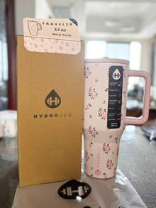 hydrojug NEW Hydro Jug Traveler 32OZ/40OZ Tumbler Straw Lid Stainless Steel Vacuum Insulated Car Mug Double Wall Thermal Iced Travel - WILD ROSE - View 8