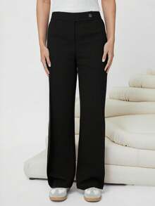 TAD Women Pants - Black - View 1