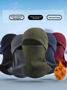 1件装男士拉法帽面罩，秋冬季防风保暖颈套围巾，适用于户外运动、滑雪、度假、旅行、节日等场合，配件 - 多色 - 查看 1