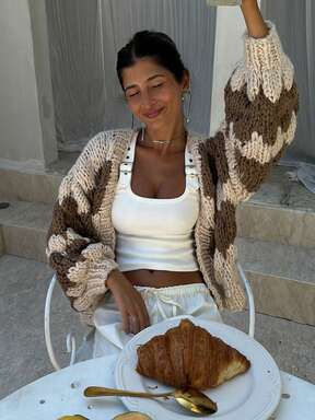 Womens Chunky Cardigan Lantern Sleeve Open Front Sweaters Loose Casual Oversized Knit Cardigans Coats Fall Winter Clothes For Women Outwear Streetwear