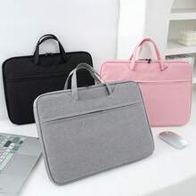 1PC Laptop Case 11-12/13-13.3/14/15-15.6-16 Full Opening And Closing Men's And Women's Large Capacity Briefcase For Portable Multifunctional Office Filing Bag Data Conference Bag Laptop Bag Business Briefcase - 粉色 - 查看 2