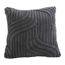 2er-Set Kunstfell Creme Weiß Kissenbezüge 45x45cm, weiches Karomuster dekorativer Boho Kissenbezug für Sofa, Couch, Bett, Wohnzimmer, Landhausstil, moderner Akzent - Schwarz - Übersicht 8