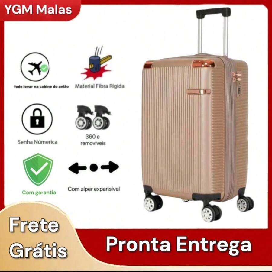 Anac Standard Travel Suitcase 10KG 55x35x25cm Board With Expandable Zipper Removable Wheels Hand Luggage Can Take In The Airplane Cabin - 香檳色 - 查看 1