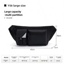 YAKUSS Riñonera YaKuss para hombres y mujeres, bolso bandolera ligero, bolso cruzado para viaje y deporte. (NEGRO)