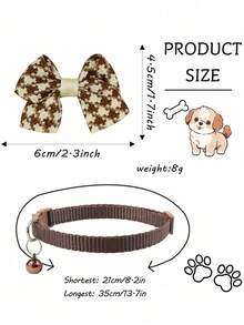 1/4pcs Fashionable Bow-Knot Pet Bell Adjustable Collar With Leash Buckle, Suitable For Decorating Cats And Dogs - Multicolor - View 2