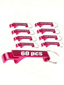 24 件定制雕刻铝制开瓶器钥匙扣 - 耐用、轻便的金属饮料开瓶器，带有个性化文字，适用于婚礼、商务活动、派对礼品、促销礼品 - 24件多色 - 查看 10