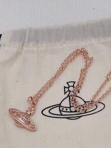 Vivienne Westwood Mini Bas Relief Pendant Necklace - Rose Gold - View 4