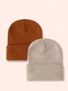 1pc Children Knitted Hat, Girls Boys Warm Knitted Beanie, Suitable For Outdoor, Everyday Wear In Autumn Winter