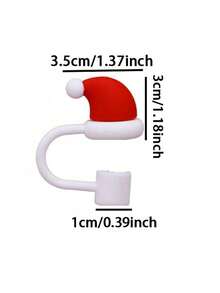 6/3/1 Stück Weihnachts-Strohhalm-Abdeckkappe, Silikon-Strohhalm-Aufsatz für Frau & Mann Becher mit Griff, süße 10mm Trinkhalm-Spitzen-Abdeckungen als Weihnachtsgeschenke.