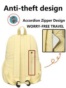 防盗多隔层尼龙双肩包，女士钱包，可装15.6英寸笔记本电脑，多口袋轻便书包，多功能书包，大容量旅行包，便捷通勤日用包，适合学生、初中生、高中生、护士、教师、商务人士、旅行度假、商务出差、日常通勤、购物、办公、约会、徒步、训练、工作，生日礼物、节日礼物，背包