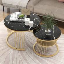 Nesting Tables - Black + MDF - View 1