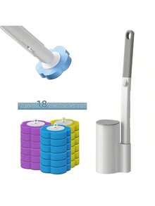 3 en 1 Cabezales de repuesto desechables para cepillo de baño con fragancia, 18 almohadillas de repuesto, cabezales de esponja de limpieza de inodoro desechables, cabezales de cepillo de limpieza de baño, repuestos de cabezales de cepillo de limpieza, suministros de limpieza, herramientas de limpieza