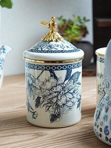 1 Set 850ml Enamel Storage Jars, Luxury Style With Lids - Suitable For Home And Office, Great For Storing Tea Leaves, Coffee Beans, General Items; Perfect Gift For Elders And Relatives - Multicolor - View 10