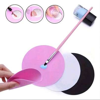 1 Stück/10 Stücke runde Silikon Nagelkunst Farbmischpalette, geeignet für Wimpernverlängerungs-Gel, Acrylmalerei, Nagelkunst Mischpalette, Nagelkunst Zubehör, Nagelkunst Werkzeuge, Rückkehr zur Schule, Nagelkunst, Nagelkunst Werkzeuge, verwendet für Nail Sticker