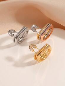 1pc 18K Gold Plated Copper 3-Layer Stackable Tri-Color Ring, Charming & Quality Jewelry Suitable For Daily Wear, Shopping, Dating, Gift For Women - Ring - View 14