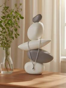 1pc Abstract Resin Stone Knot Figurine - Decorative Centerpiece For Living Room, Modern Indoor Display, Ideal For Christmas, Halloween, Easter, Decor - Multicolor - View 6