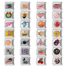 1/5/10pcs Fashionable Cherry Animal Ball Element Stainless Steel Modular Beads, DIY Bracelet Necklace Ring Anklet, Stylish Delicate Cute Italian Modular, Ideal Gift Choice (The Product Is A Single Accessory, Not Pre-Assembled)