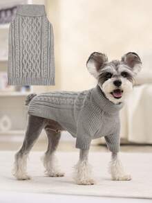 1 件经典粗针织宠物毛衣柔软温暖舒适针织服，适合小型中大型犬，易于穿着和护理，适合比熊雪纳瑞和比格犬的小狗冬季服装圣诞礼物 - 紫色 - 查看 4