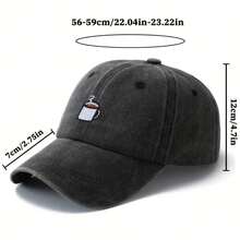 MAKEFGE Unisex Embroidered Coffee Cup Baseball Cap - Lightweight Washed Vintage Trucker Hat With Curved Brim, 6 Color Options For Outdoor Camping Travel & Casual Wear - 卡其色 - 查看 4