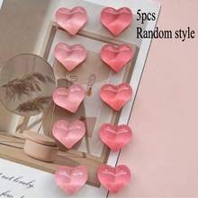2pcs/5pcs/8pcs/10pcs/15pcs/18pcs New Pink Heart Shaped Magnetic Stickers, Cartoon Red Heart Plastic Fridge Magnets, Home Decor, Holiday Decoration, Gift, Fridge Decor, Kitchen Decor - Multicolor - View 15