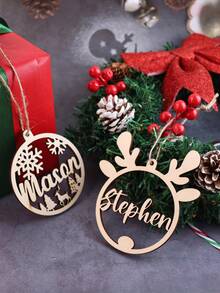 LICVIC 1/2/3/4/5/6pcs Custom Name Christmas Ornament, Personalized Christmas Tree Decor, Festive Hollow Hanging Decor, Customized Holiday Gift, Customizable - Style a - View 3