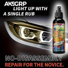 AKSGRP Kit de restauración de faros delanteros de coche - Limpiador y pulidor de faros para eliminar la oxidación, la neblina y el amarillamiento, apto para coches, motocicletas y SUV