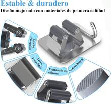 ALLENAMY Organizador Escobas y Trapeadores, 10PCS Soporte para Escobas Adhesivo, 2 en 1 Organizador de Escoba y Fregona Inoxidable con Ganchos, para Restaurante, Cocina, Ba?o, Garaje(Gris) - albaricoque - Ver 2