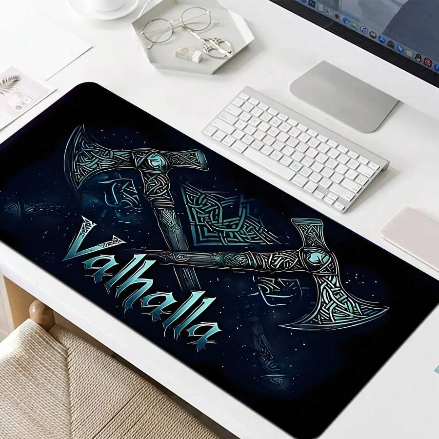 Large Viking Valhalla Gaming Desk Mat With Mouse Pad - Nordic Theme ...