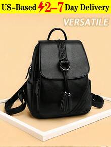 Bestseller In Winlage Vomen Fashion Backpacks,Lightweight,Anti Theft Tassel Decor Flap Backpack New-Design Women's Backpack Large Capacity School Bag Quality PU Leather Ladies Travel Backpack,Perfect Xmas Gift For Students Teachers CommutingWomen's Backpack Soft PU Leather Large Capacity Tassel Pendant Outdoor Travel Shoulder Bag Casual Handbag Daypack - 彩色 - 查看 9