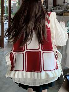 Women Sweater Vests - Red - View 4