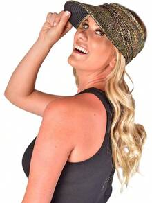 Women Beret Hats - Gold With Black - View 2