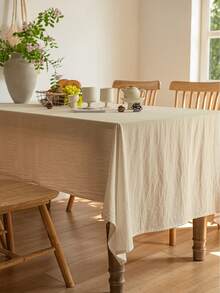1pc Modern Minimalist Tablecloth, Linen Texture, Fresh Style For Coffee Table, Dining Table, Nordic/Japanese Inspired - Beige - View 6