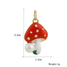1pc Fashionable Mushroom, Crab Red Series Beaded Pendant, For DIY Bracelet, Necklace, Earring, Jewelry Accessory Crafting