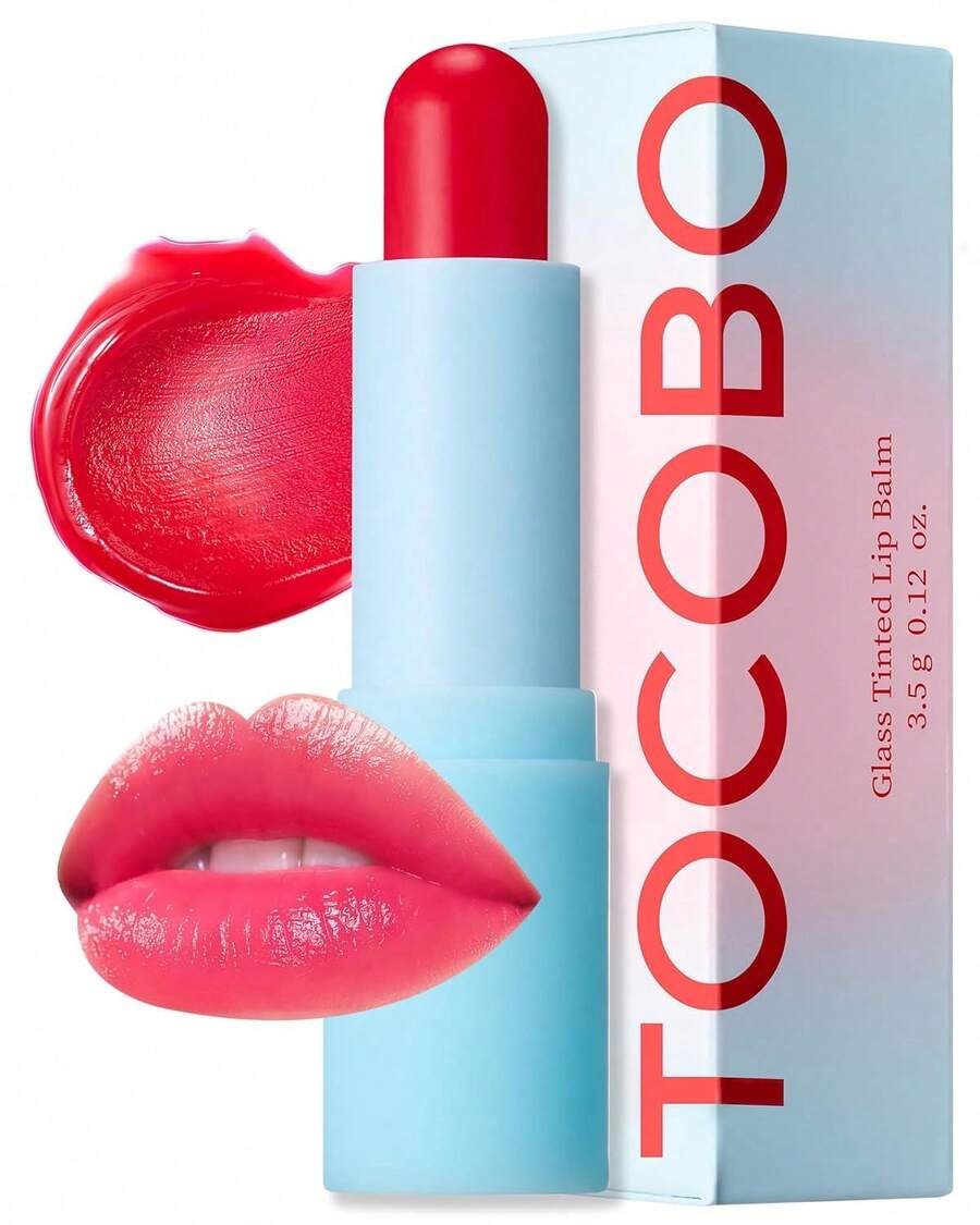 TOCOBO Glass Tinted Lip Balm 011 Flush Cherry 3.5g – Vegan Korean Lip Care For Deep Hydration - Tinted Glass Glow Moisturizing With Vibrant Cherry Pink Color - Non-Sticky Radiant Finish - 011 淺櫻桃 - 查看 1