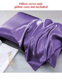 Bộ 2 vỏ gối satin cho tóc và da, Bộ 2 vỏ gối, Vỏ gối mềm mại và thoải mái có khóa kéo - Màu tím - Xem 7