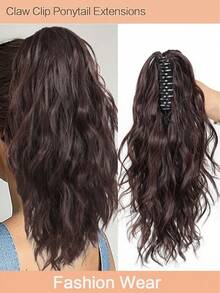 14 Inch Curly Wave Ponytail Synthetic Hairpiece Heat Resistant Fiber Elegant Claw Clip Ponytail Extension For Women - Multicolor - View 16
