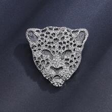 1pc Leopard Animal Casual Vintage Zinc Alloy Rhinestone Inlaid Brooch, Suitable For Men's Daily, Workplace, Banquet Occasions, Autumn/Winter Coat, Suit Jacket Lapel Pin Accessory, Holiday Gift - Leopard - View 13