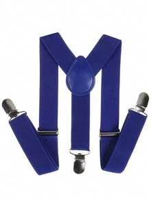 1pc Fashion Minimalist Solid Color Suspenders, Unisex Adjustable Y-Shape Elastic Braces, Suitable For Daily Wear And Holiday Gifts - Multicolor - View 8