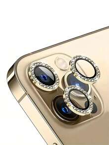 Bộ 3 miếng dán bảo vệ ống kính camera kèm vòng kim loại, tương thích với iPhone 17/16/15/14/13/12/11 Pro Max, tương thích với iPhone 11/12/13/14 Plus/14 Pro Max/15 Pro Max - Vàng - Xem 18