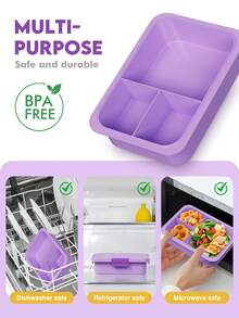 Bento Lunch Box – Contenitore per il pranzo a prova di perdite con 3 scomparti, contenitore per il pranzo riutilizzabile per bambini e adulti, perfetto per scuola, ufficio, viaggi e picnic