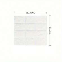 50pcs/100pcs 3D Wall Tile Sticker, Wood Grain Self-Adhesive Anti-Collision Sticker, Waterproof Moisture-Proof Ceiling Sticker, Easy To Clean And Free Cutting, For Kitchen Living Room Bathroom Corridor - White - View 2