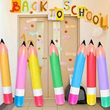 10pcs Giant Inflatable Pencils - Multicolor Combination, Large Blow-Up Crayon Decorations For Back To School, Graduation Party Supplies & Photo Props, Durable Plastic Beach Party Decor, Inflatable Decorations For Halloween, Christmas Event & Party Supplies - Multicolor - View 8