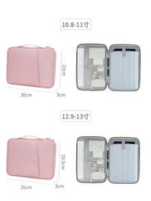 1pc Padded Sleeve Bag Fit For 10.8" & 13" Laptop/Tablet, Multi-Functional Business/Travel/Student Laptop Sleeve With Pockets, Water-Resistant Laptop Protective Case - Multicolor - View 9