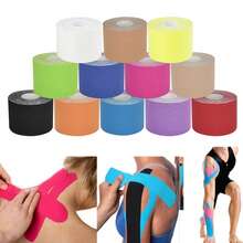 1 Roll Kinesiology Tape, Elastic Supportive Bandage For Muscle, Chest, Knee, Elbow, Fitness Sports Tape