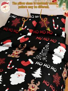 3 Stücke Weihnachts-Hirsch-Weihnachtsmann Digital bedruckter Tagesdecken-Set (1 Tagesdecke + 2 Kissenbezüge ohne Füllung) Tägliche Polyester-Chemiefaser, weich und hautfreundlich, geeignet für Schlafzimmer, Hauptschlafzimmer, Gästezimmer und Nebenschlafzimmer das ganze Jahr über - Verschiedenfarbig - Übersicht 5