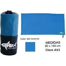SHARX Toalla Deportiva Grande de Microfibra| Absorbente y fácil de Lavar| Ideal para Deportes y Actividades al Aire Libre| 80 x 160 cm. - azul claro - Ver 5